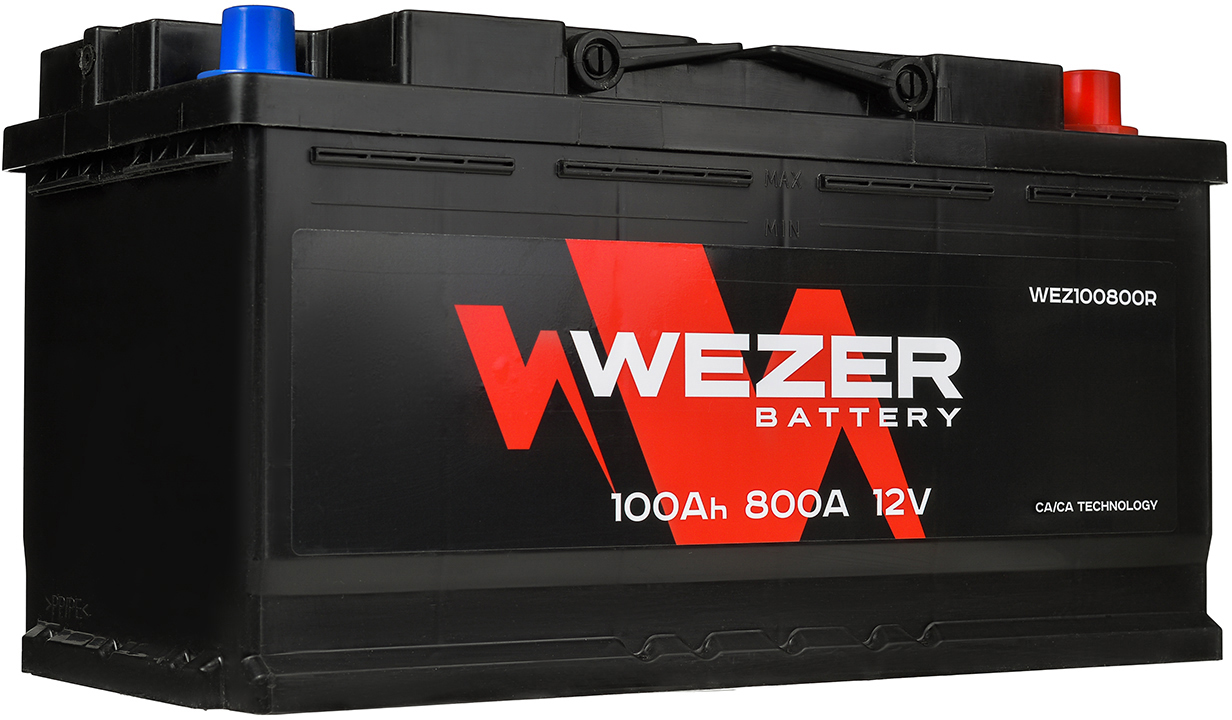 Аккумулятор WEZER WEZ100800R 100 Ач 800 А 353x175x190 мм 0 (-+) обратная