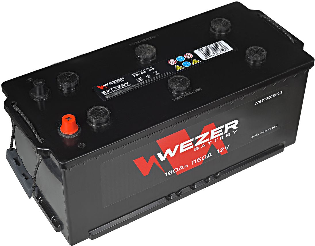 Аккумулятор WEZER WEZ1901150R 190 Ач 1150 А 513x223x223 мм 4 (-+) боковая прямая