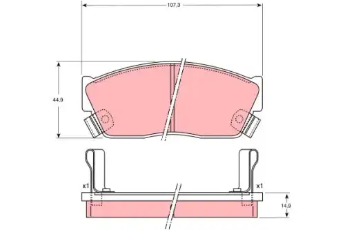Тормозные колодки дисковые передняя ось TRW GDB750