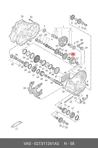 (8 гр.), GEAR 02T311261AG VAG