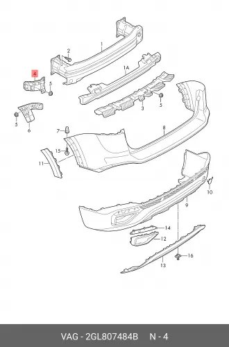Направляющая 2GL807484B VAG