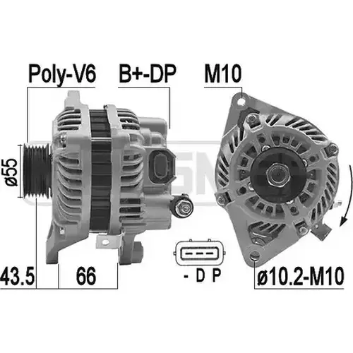 Alternator Mazda 90A 209405 MESSMER