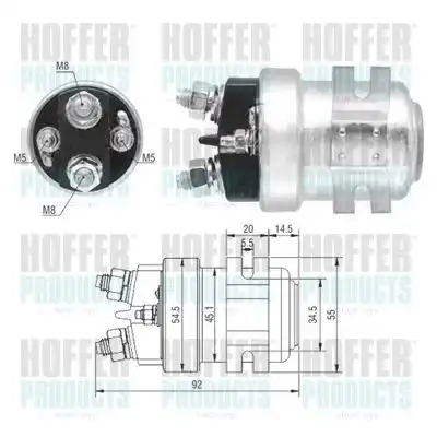 Тяговое реле, стартер 6646314 HOFFER