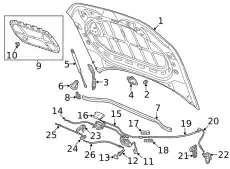 hood lock with micro switch 8S0823509B BENTLEY