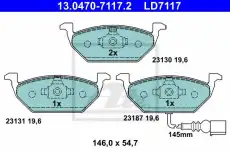 Тормозные колодки дисковые ATE 13.0470-7117.2