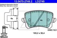 Тормозные колодки дисковые ATE 13.0470-2749.2