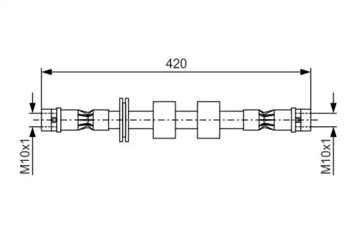 шланг тормозной передний! L=420\ BMW E31/E32/E34 M30/M60 <99 1 987 476 414 BOSCH