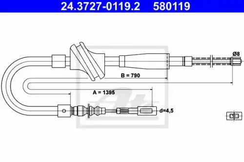 Трос ручного тормоза ATE 24.3727-0119.2