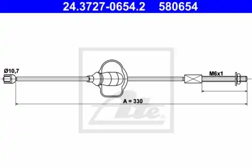 Трос ручного тормоза ATE 24.3727-0654.2