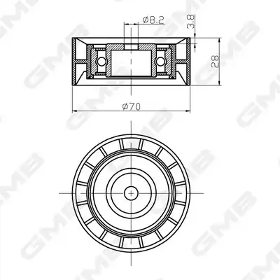 Ролик приводного ремня BMW 3 (E36), 5 (E34, E39), 7 (E32, E38), 8 (E31) GTC0480 GMB