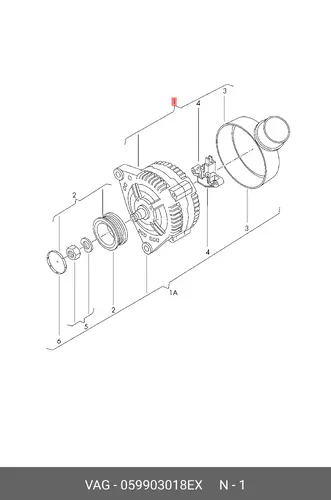 генератор 180A Audi A4A6Q7 2.73.0 TDI 04) 059 903 018 EX VAG