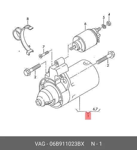 Стартер VAG 06B 911 023 BX