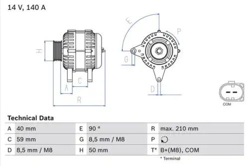 Генератор BOSCH 0 986 081 340