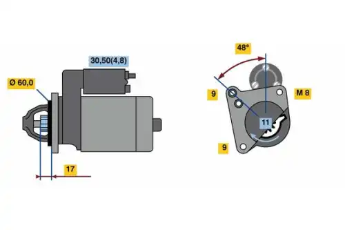 Стартер BOSCH 0 001 138 047