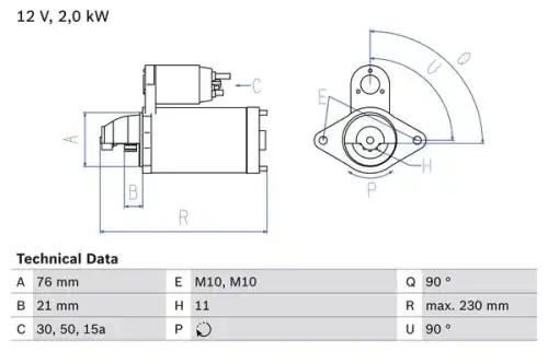 Стартер BOSCH 0 986 022 880
