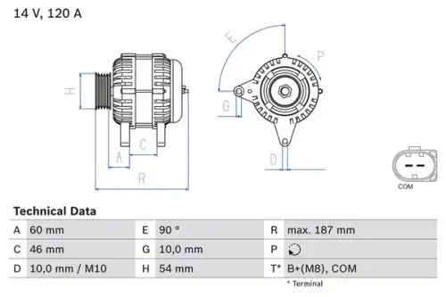 Генератор BOSCH 0 986 080 350