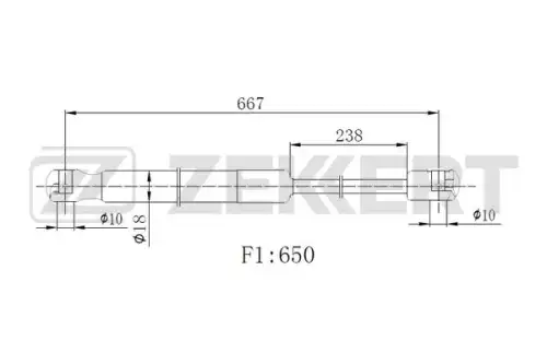 Амортизатор (упор) багажника ZEKKERT GF2516