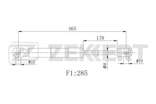 Амортизатор (упор) багажника ZEKKERT GF2522