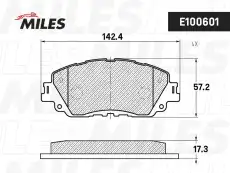Тормозные колодки дисковые передняя ось MILES E100601