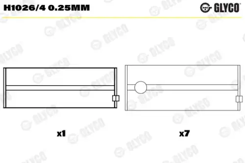 H1026/4 0.25MM Подшипник коленвала GLYCO