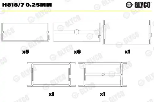 Вкладыши двигателя H818/7 0.25MM GLYCO