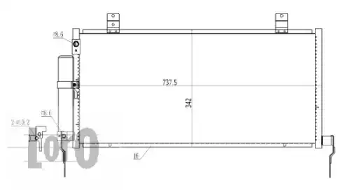 Радиатор кондиционера (конденсатор) ABAKUS 033-016-0001