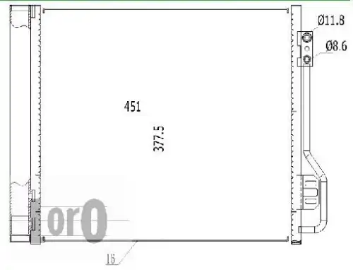 Радиатор кондиционера (конденсатор) LORO 054-016-0004