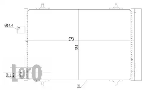 Радиатор кондиционера (конденсатор) LORO 009-016-0003