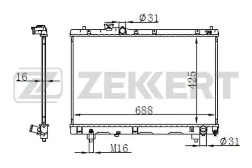 Радиатор системы охлаждения двигателя ZEKKERT MK-1585