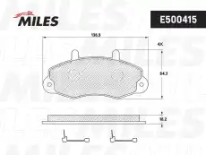 Тормозные колодки дисковые передняя ось MILES E500415