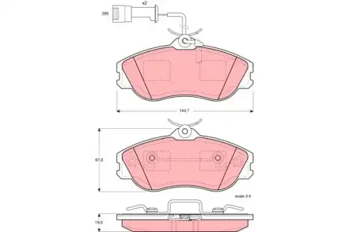Тормозные колодки дисковые передняя ось TRW GDB816