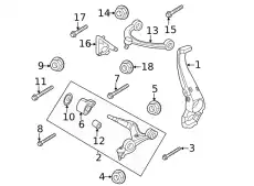 SWIVEL MOUNTING 9J0407245 PORSCHE