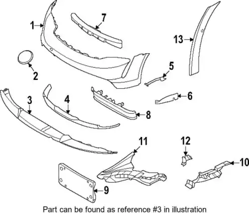 TRIM FOR FRONT SPOILER PRI 9J0807819CG2X PORSCHE
