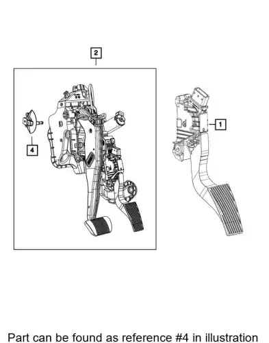BRAKE PEDAL 68493444AA CHRYSLER