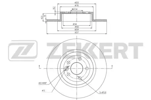 Тормозной диск ZEKKERT BS-6470