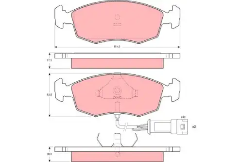 Тормозные колодки дисковые передняя ось TRW GDB301