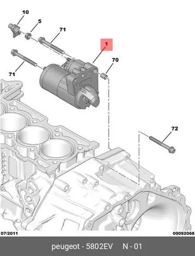 Стартер PSA 5802 EV