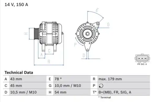 Генератор BOSCH 0 986 049 161