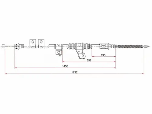 Трос ручного тормоза SAT ST-52-0159