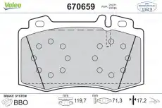 Тормозные колодки дисковые VALEO 670659