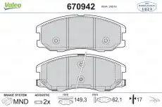 Тормозные колодки дисковые VALEO 670942