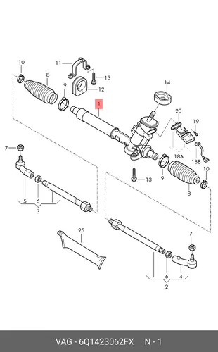 Рулевая рейка VAG 6Q1423062FX