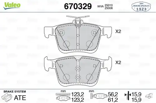 Тормозные колодки дисковые VALEO 670329