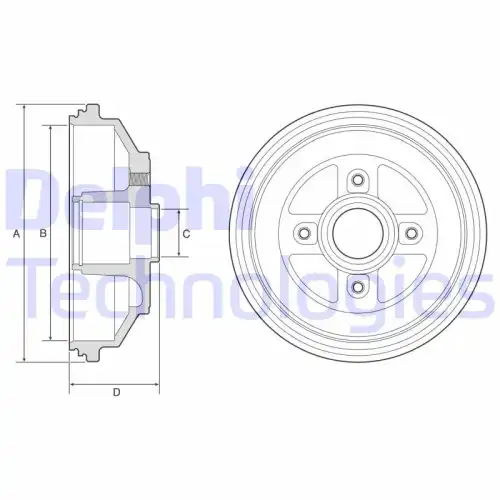 Тормозной барабан DELPHI BF571