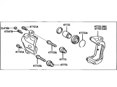 Тормозной суппорт 47750-47020 TOYOTA / LEXUS