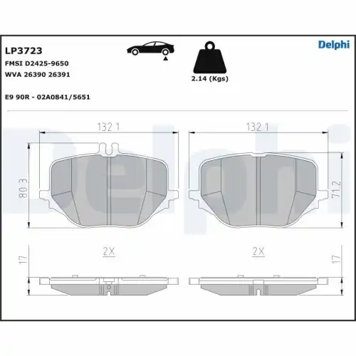 Тормозные колодки дисковые DELPHI LP3723