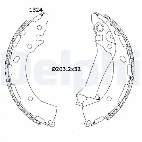 Тормозные колодки барабанные DELPHI LS2200