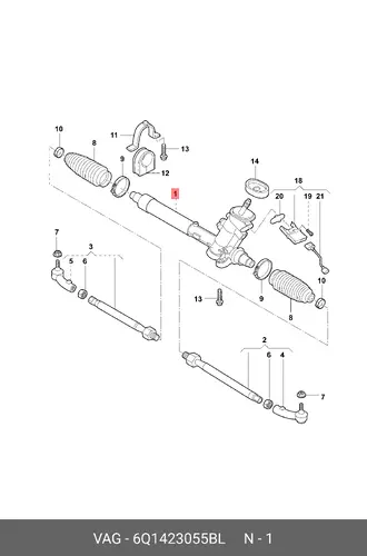 Рулевая рейка VAG 6Q1423055BL