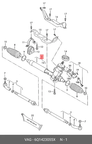 Рулевая рейка VAG 6Q1423055X