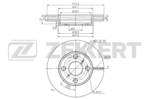 Тормозной диск ZEKKERT BS-5997